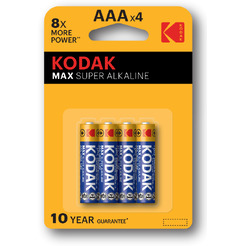 Батарейка щелочная Kodak МАХ LR03-4BL [K3A-4 ] 30952812-RU1
