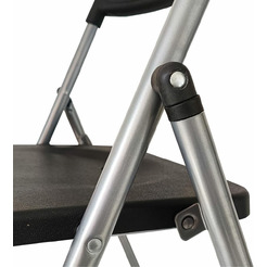 Стул складной BRABIX Golf Lite CF-017 (серебристый каркас, пластик чёрный) 532895