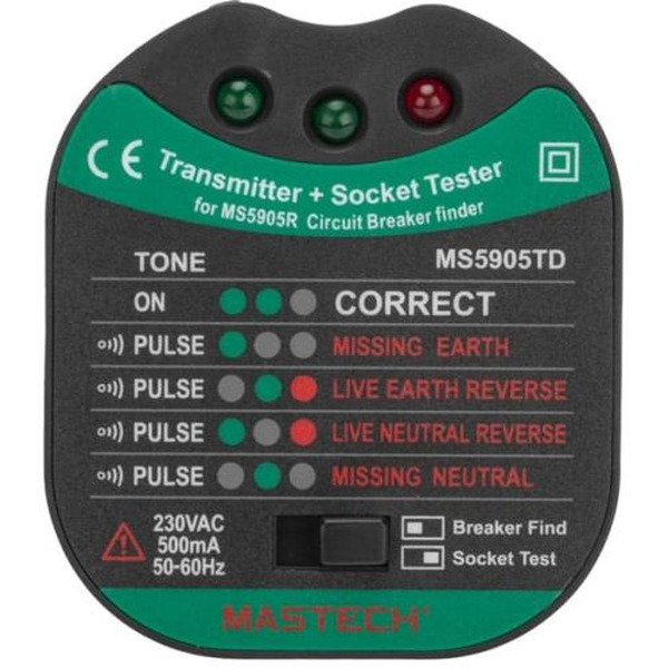 Тестер розеток MASTECH MS5905RTD 13-1265