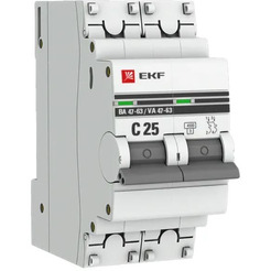 Выключатель автоматический EKF PROxima ВА 47-63 2P 25А (C) 4.5kA