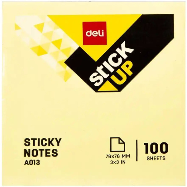 Блок самоклеящийся DELI A00352 (100 л, желтый)