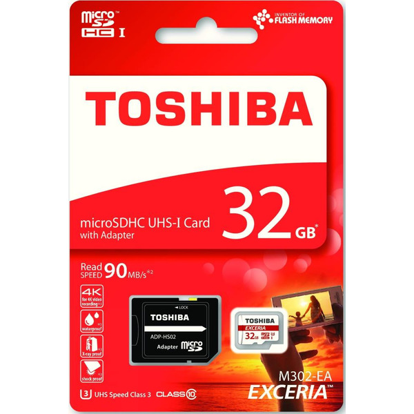 Карта памяти Toshiba SDHC-micro Card 32Gb M302 Class 10 UHS-I + adapter (THN-M302R0320EA)