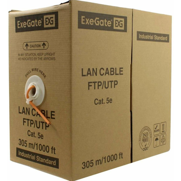 Кабель ExeGate UTP4-C5e-CU-S24-IN-LSZH-OR-305-FLUKE UTP / EX281820RUS