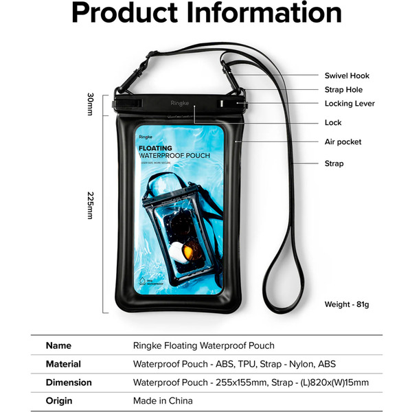 Чехол водонепроницаемый универсальный Ringke Floating Waterproof Pouch