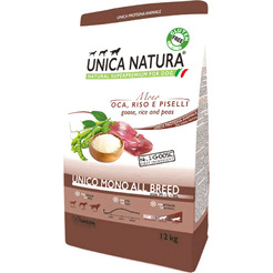 Сухой корм для собак Unica Natura Mono для средних и крупных пород гусь 12кг