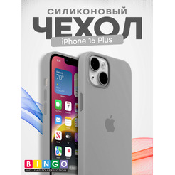 Чехол-накладка Bingo Silicone Case для Apple iPhone 15 Plus (серый)