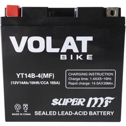 Мотоаккумулятор VOLAT YT14B-4 14Ah (MF) L+