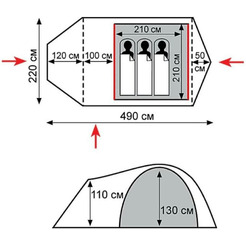 Палатка TRAMP Cave 3 (V2) (TRT-21)