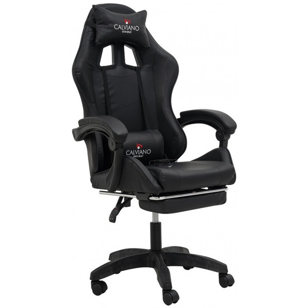 Игровое кресло Calviano 1583 (черное, вибромассажное)