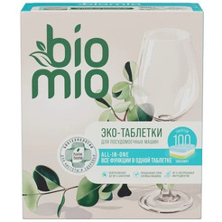 Таблетки для посудомоечной машины BioMio All-in-One с эфирным маслом эвкалипта (100 шт)
