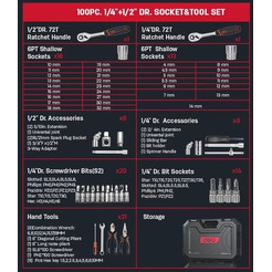 Универсальный набор инструментов Deli EDQ45100