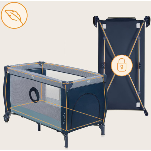Кровать-манеж Lionelo Sven Plus (Blue Navy)