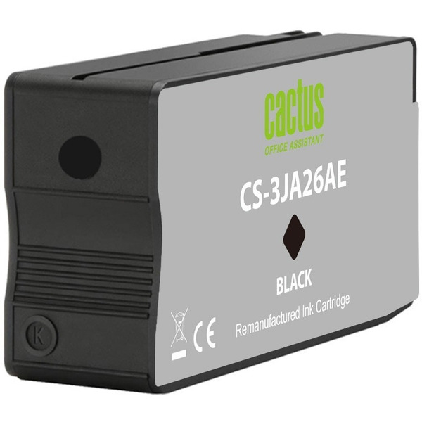 Картридж струйный Cactus CS-3JA26AE 963 черный пигментный (23мл) для HP OfficeJet 9010/9012/9013/9014/9015/9016/9019/9020/9025