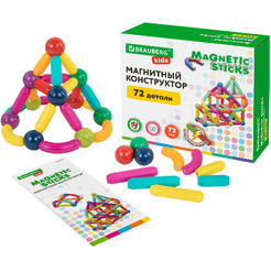 Магнитный конструктор Brauberg Kids Magnetic Sticks 665722