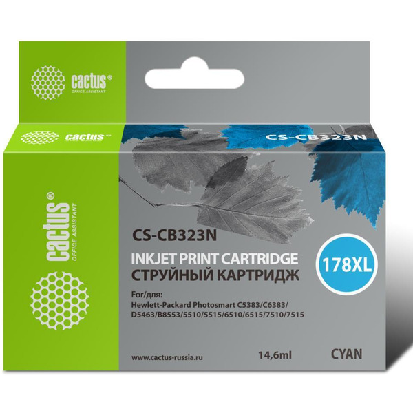 Картридж струйный Cactus CS-CB323N(CS-CB323) №178XL (синий)