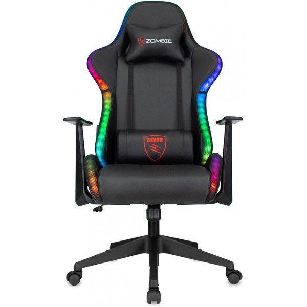 Кресло игровое Бюрократ Zombie GAME RGB экокожа/ткань, черный