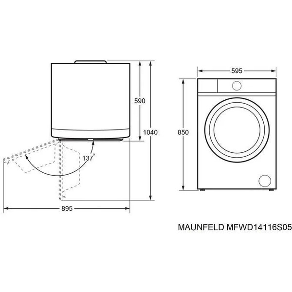 Стирально-сушильная машина MAUNFELD MFWD14116S05