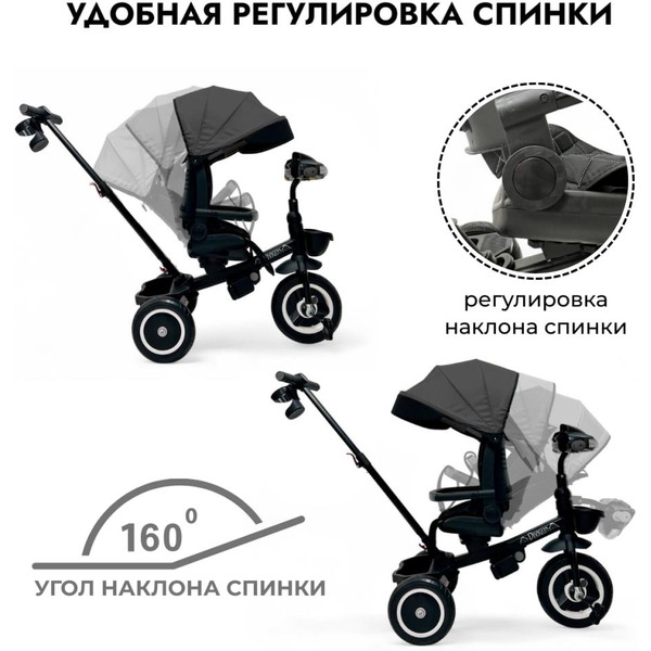 Беговел-велосипед Bubago Dragon BG 161-3 (темно-серый)