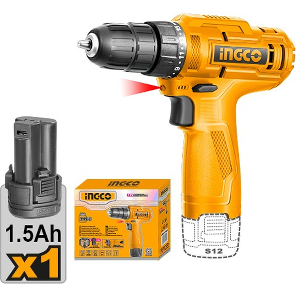 Аккумуляторная дрель-шуруповерт INGCO CDLI12428