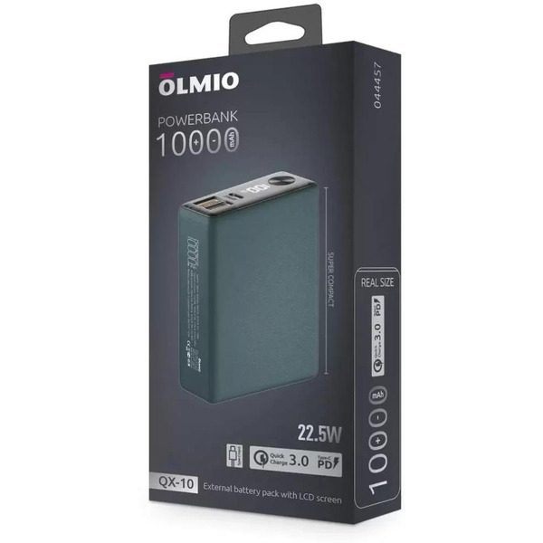 Внешний аккумулятор OLMIO QX-10 (044457) темно-зеленый