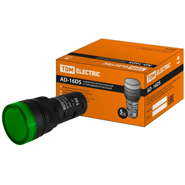 Лампа сигнальная TDM AD-16DS(LED) 24В AC/DC SQ0702-0058