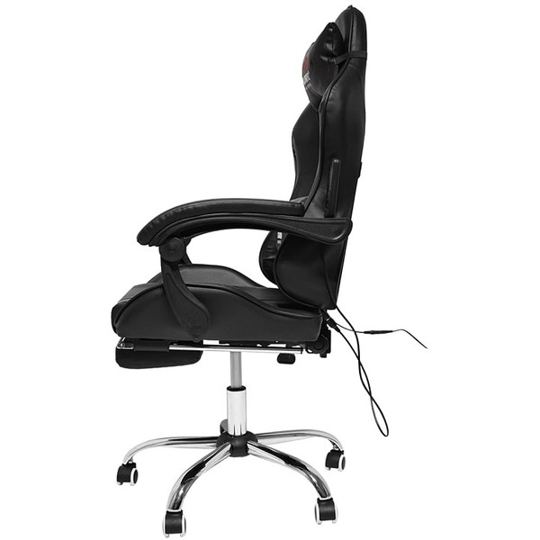 Игровое кресло Calviano AVANTI Ultimato total black (с подножкой, вибромассажное)