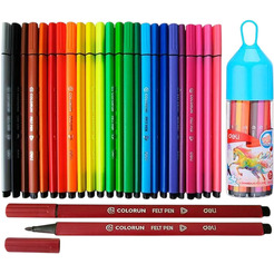 Фломастеры DELI цветные 24 цвета в тубе (HM65324PINK)