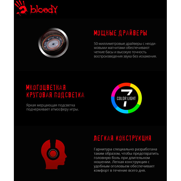 Наушники A4Tech Bloody G521 (черный)