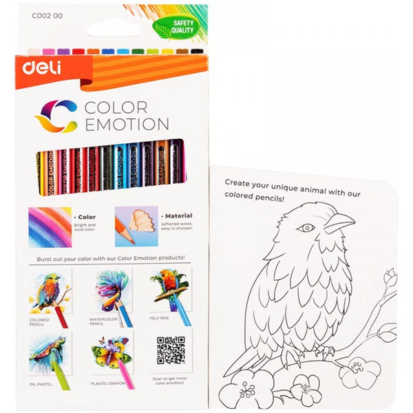 Карандаши цветные Deli C00200 (12 цветов)