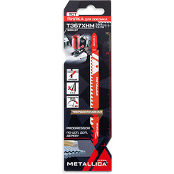 Пилкa для лобзика METALLICA Ultra T367XHM 132/106мм, шаг3,6-5мм, TCT, Progressor по ЦСП/дереву 1шт 909157
