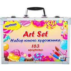 Набор ЮНОГО ХУДОЖНИКА ЮНЛАНДИЯ «Candy Land» 664633 для рисования и творчества (в кейсе , 163 предмета)