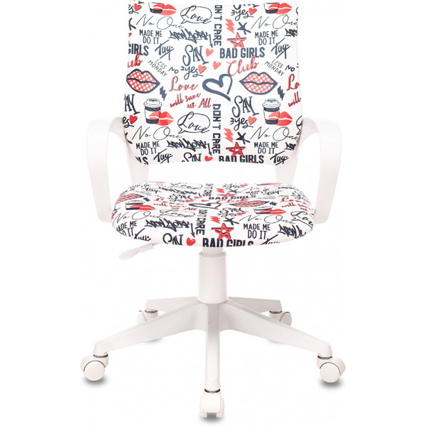 Кресло Бюрократ Burokids 1W (мультиколор красные губы/пластик белый)