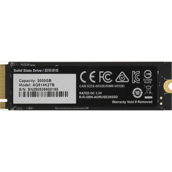 SSD Gigabyte Aorus Gen5 14000 SSD 2TB AG514K2TB