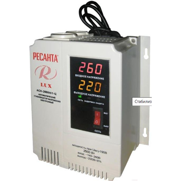 Стаблизатор напряжения Ресанта Lux АСН-2000Н/1-Ц (63/6/15)