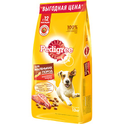 Сухой корм для собак Pedigree Для взрослых собак маленьких пород с говядиной (13кг)