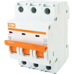 Выключатель автоматический TDM ВА 47-29 3Р 10А (В) 4.5кА SQ0206-0040