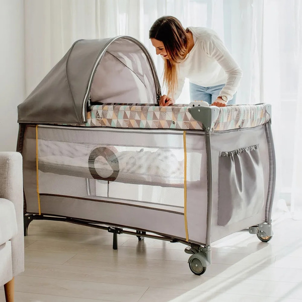 Кровать-манеж Lionelo Sven Plus (Grey Scandi)