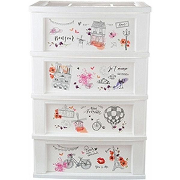 Комод Berossi Bongo 4-секционный АС 20901030  (Париж снежно-белый)