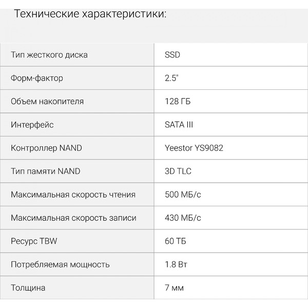 SSD Digma Run Y2 128GB DGSR2128GY23T