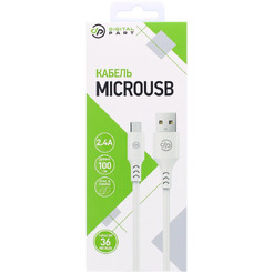 Кабель DigitalPart MC-307 USB Type-A - microUSB (1 м, белый)
