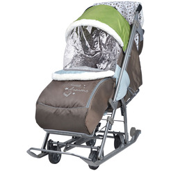 Санки-коляска НИКА Наши детки (фьюжен оливковый)