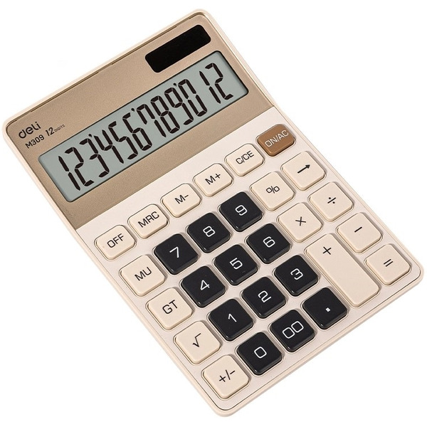 Калькулятор Deli EM309 (бежевый)