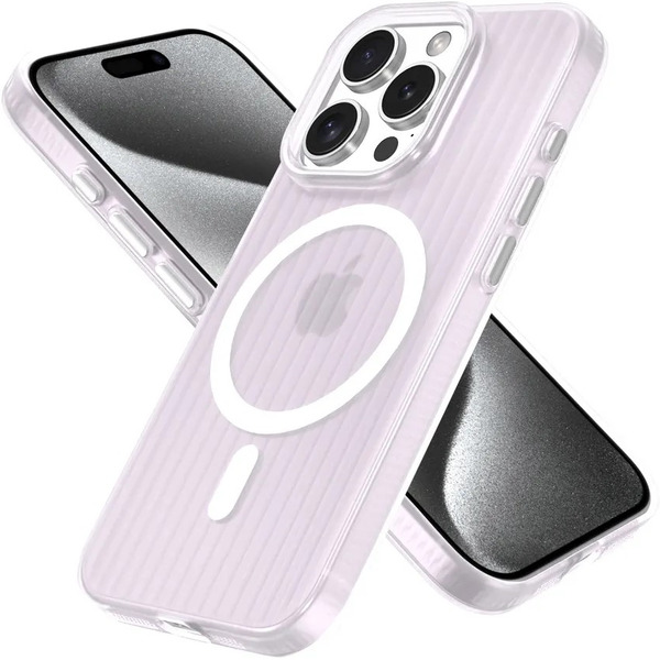 Задняя накладка CASE Translucent Strip Apple iPhone 15 Pro (белый)