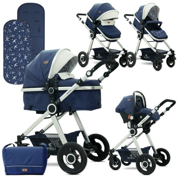 Детская коляска LORELLI Alexa 3в1 (синий)