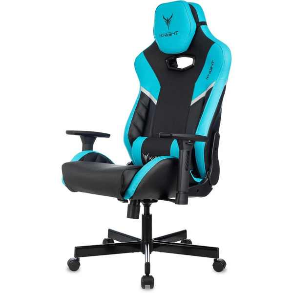 Кресло игровое Knight Thunder 5X (черный/голубой)