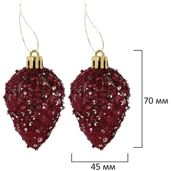 Шары елочные ЗОЛОТАЯ СКАЗКА Burgundy Style 592591 (бордо)