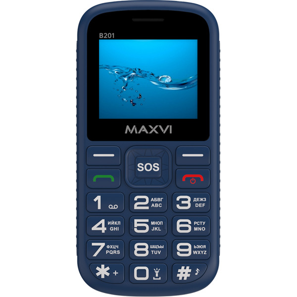 Мобильный телефон Maxvi B201 +ЗУ WC-112 (синий)