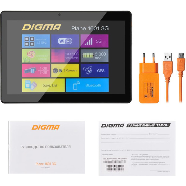 Планшет DIGMA Plane 1601 Graphite