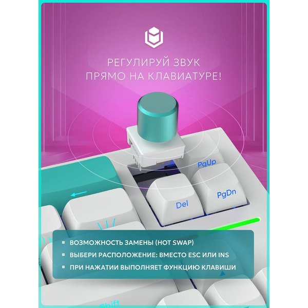 Клавиатура IO by Red Square Type 68 Pro g3ms Aquamarine io271 (белый)