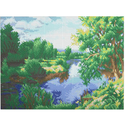 Картина стразами (алмазная мозаика) ОСТРОВ СОКРОВИЩ «На берегу реки» 662407
